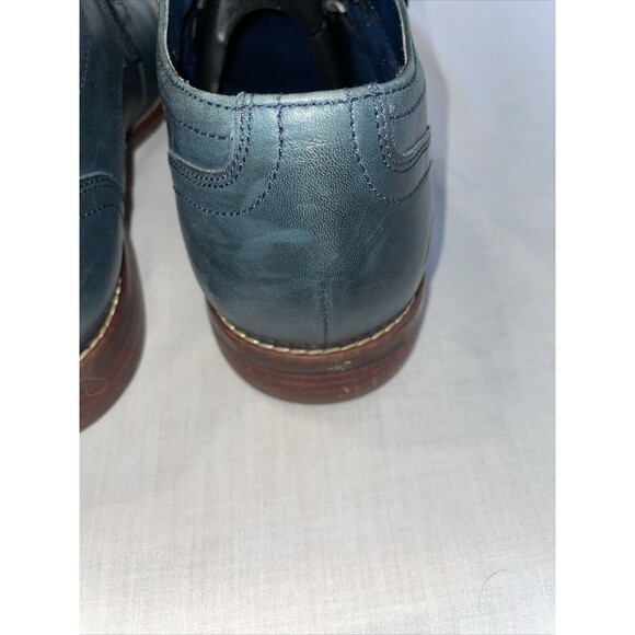 Rockport Trutech Dress Shoes Mens Size 11 M Blue Leather Oxfords Block Heels